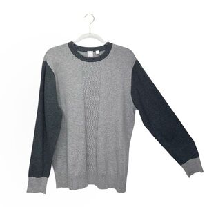 Raffi Shaya Gray Crewneck Cotton Cashmere Blend Sweater Men’s Size Large EUC